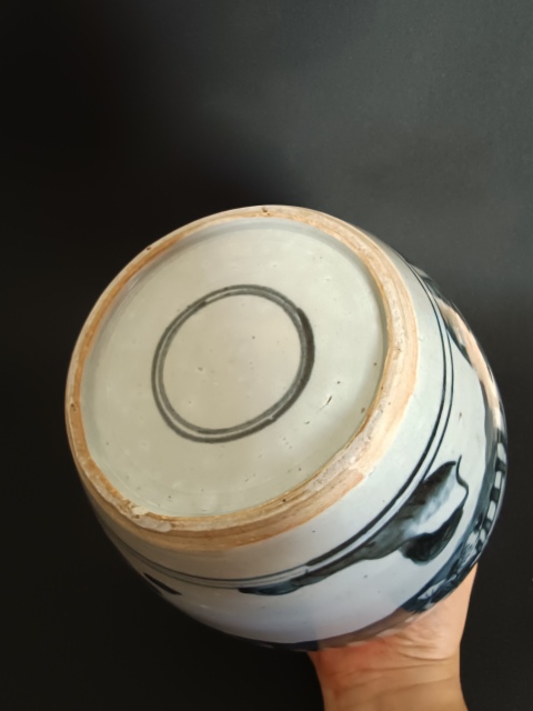 古玩陶瓷康熙麒麟送子青花大罐拍賣,當前價格7500元