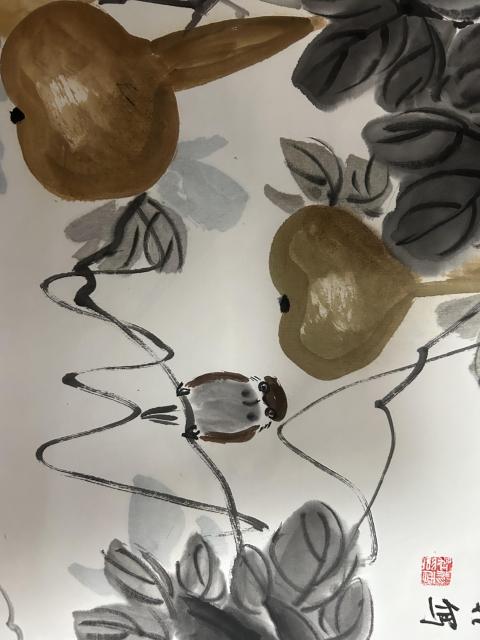 古玩字畫楊雪紅老師《福祿圖》拍賣,當前價格378元