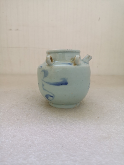 古玩陶瓷明末清初四系青花吉語紋壺拍賣，當前價格680元