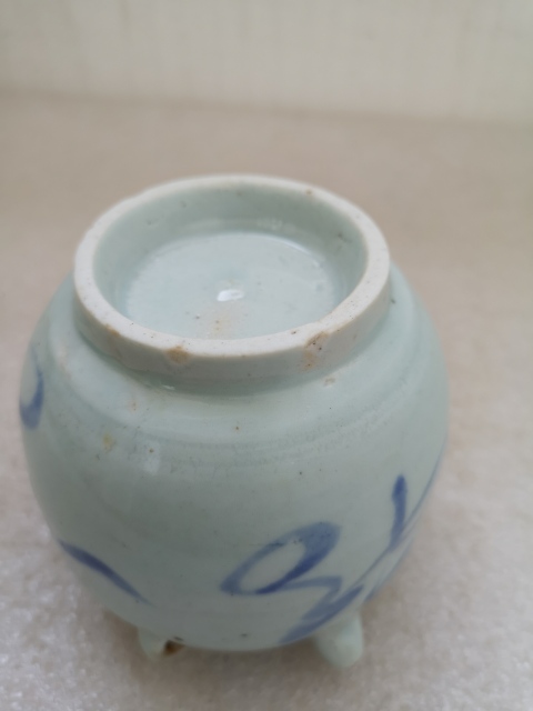 古玩陶瓷明末清初四系青花吉語紋壺拍賣，當前價格680元
