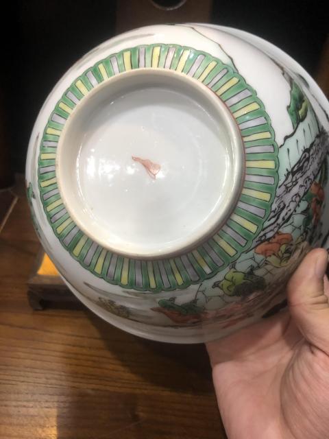 古玩陶瓷（新年放漏中）晚清-百子嬰戲紋-五彩大碗拍賣，當前價格3360元