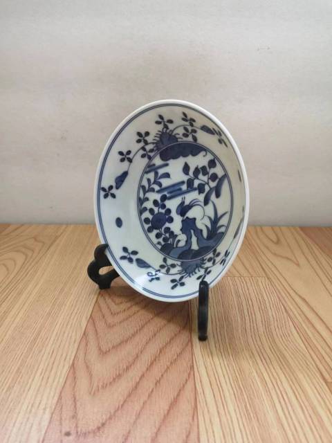 古玩陶瓷花鳥紋青花盤拍賣，當前價格168元