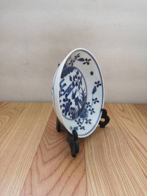 古玩陶瓷花鳥紋青花盤拍賣，當前價格168元