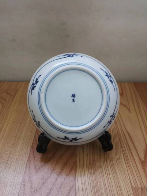 古玩陶瓷花鳥紋青花盤拍賣，當前價格168元