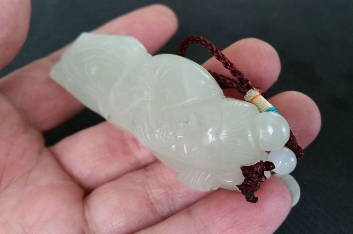 古玩玉器和田玉雕“漁翁得利”把件拍賣，當前價格680元