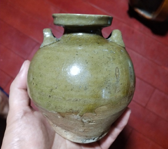 古玩陶瓷越窯青瓷雙系罐拍賣，當前價格1500元