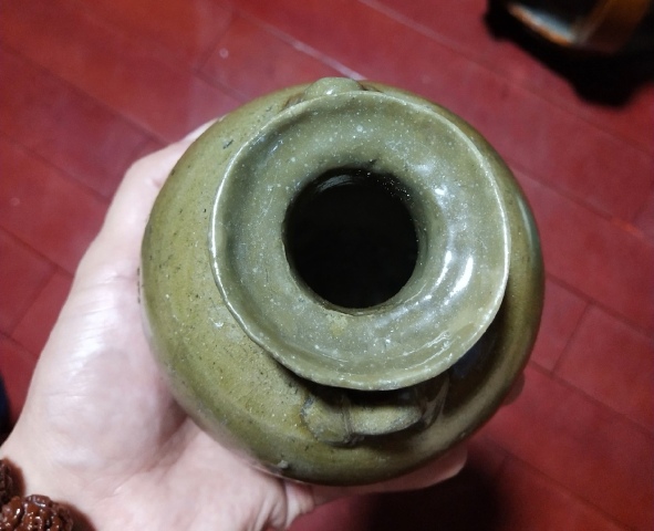 古玩陶瓷越窯青瓷雙系罐拍賣，當前價格1500元