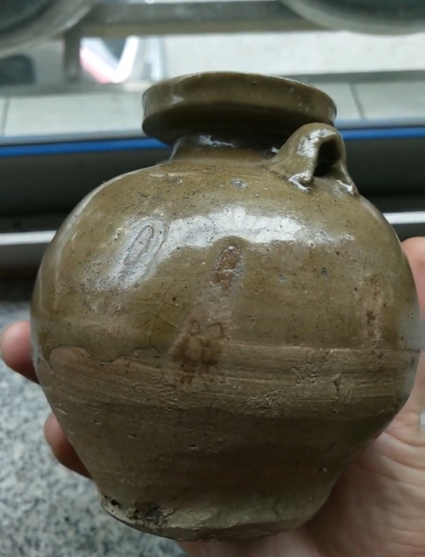 古玩陶瓷越窯青瓷雙系罐拍賣，當前價格1500元