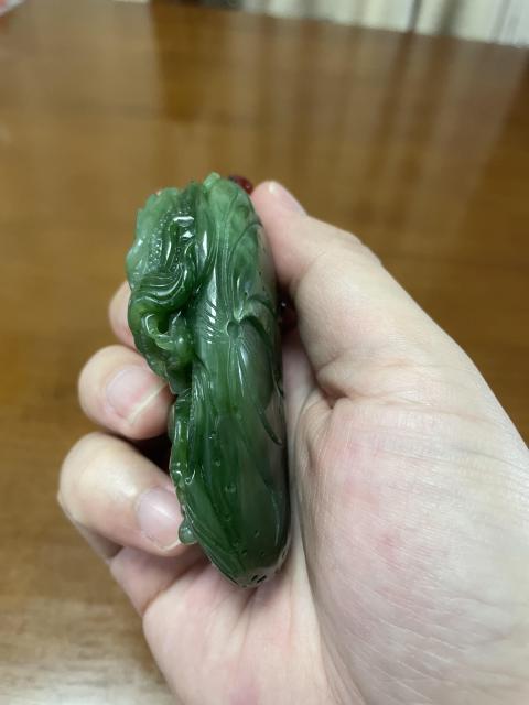 古玩玉器和田碧玉雕“龍紋”把件拍賣,當前價格1500元