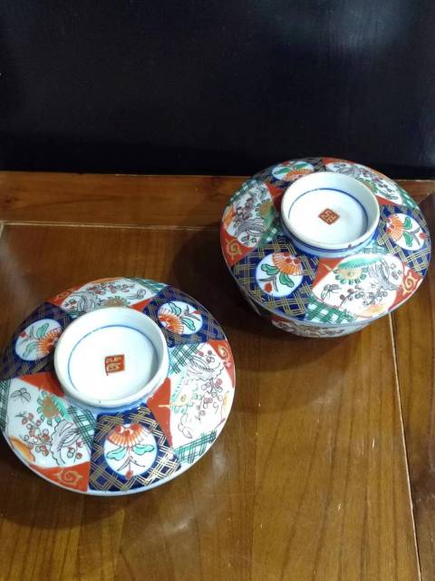 古玩陶瓷民國(guó)青花加彩蓋碗一對(duì)拍賣，當(dāng)前價(jià)格888元