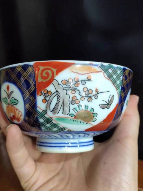 古玩陶瓷民國(guó)青花加彩蓋碗一對(duì)拍賣，當(dāng)前價(jià)格888元