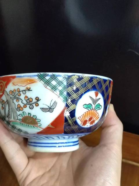 古玩陶瓷民國(guó)青花加彩蓋碗一對(duì)拍賣，當(dāng)前價(jià)格888元