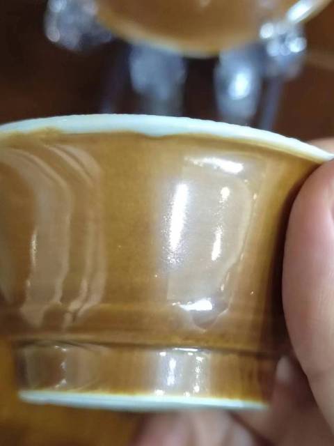 古玩陶瓷清康熙外紫金釉內青花青花杯盤拍賣，當前價格1888元