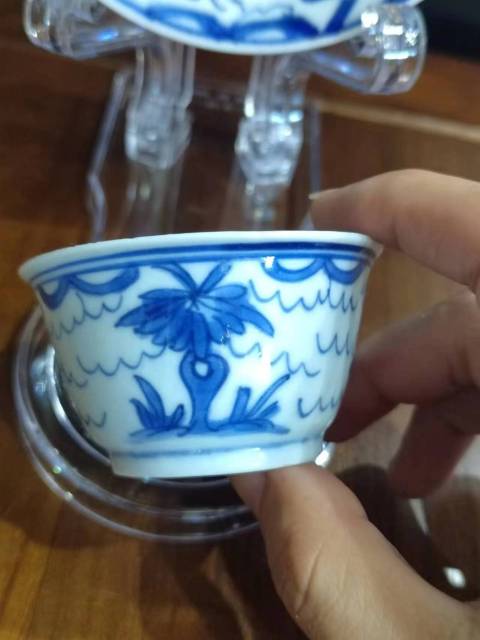 古玩陶瓷清康熙松鼠葡萄紋青花杯盤拍賣，當前價格2288元