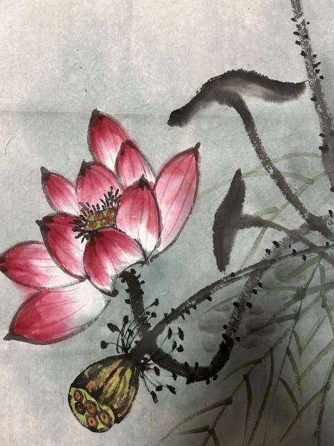 古玩字畫秦霞《荷塘雅韻》拍賣,當(dāng)前價格455元