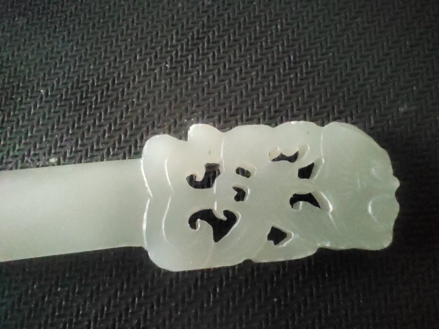 古玩玉器和田玉如意花卉發簪拍賣,當前價格658元