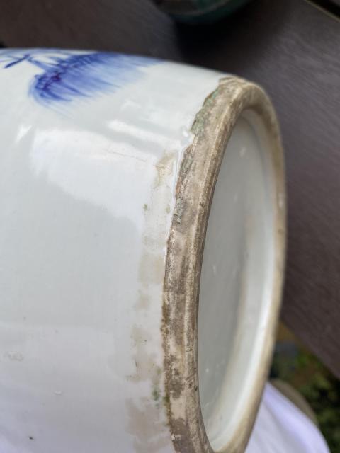 古玩陶瓷山水紋青花冬瓜罐拍賣，當前價格4800元