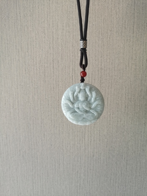 古玩玉器天然翡翠雕“千手觀音”牌拍賣,當(dāng)前價(jià)格680元