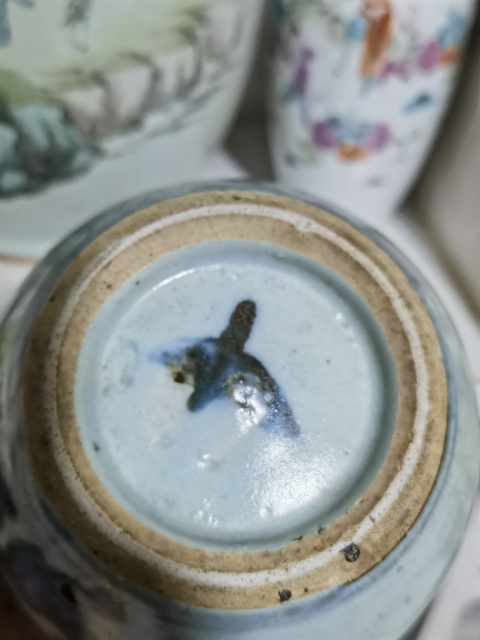 古玩陶瓷清早青花山水紋罐拍賣，當前價格900元