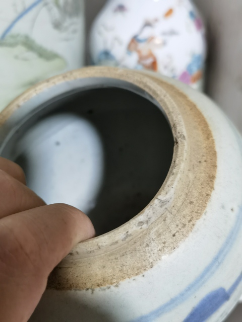 古玩陶瓷清早青花山水紋罐拍賣，當前價格900元