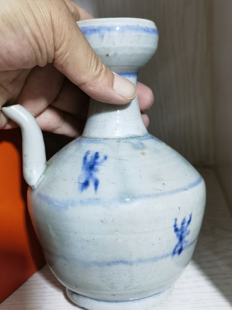 古玩陶瓷青花壽字紋盤(pán)口執(zhí)壺拍賣，當(dāng)前價(jià)格500元