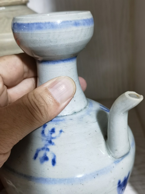 古玩陶瓷青花壽字紋盤(pán)口執(zhí)壺拍賣，當(dāng)前價(jià)格500元