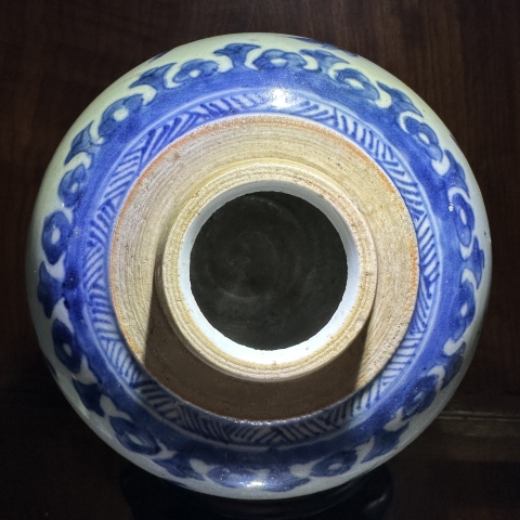 古玩陶瓷清康雍·青花喇叭花卉紋太白罐拍賣,當前價格12000元