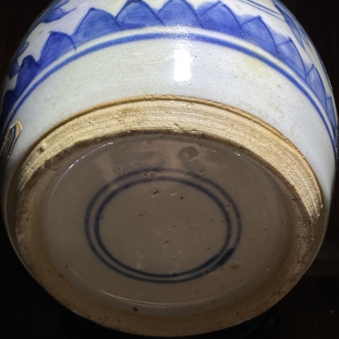 古玩陶瓷清康雍·青花喇叭花卉紋太白罐拍賣,當前價格12000元