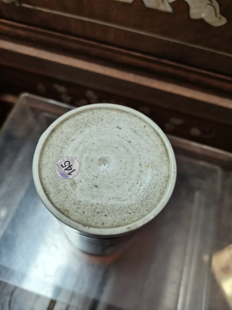 古玩陶瓷清中青花花卉紋筆筒拍賣，當前價格2000元