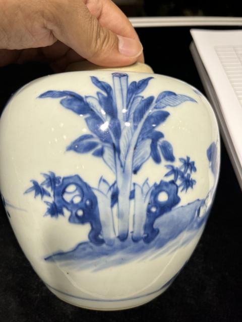 古玩陶瓷清康熙青花麒麟送子紋罐拍賣，當前價格40000元