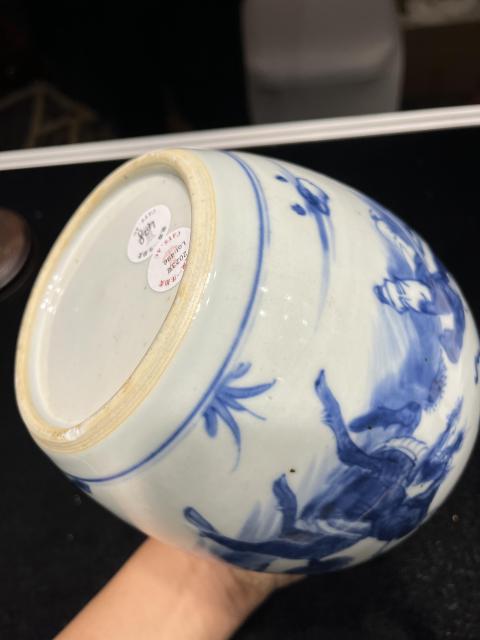 古玩陶瓷清康熙青花麒麟送子紋罐拍賣，當前價格40000元