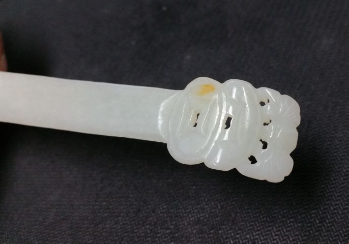 古玩玉器和田玉福在眼前發簪拍賣,當前價格958元