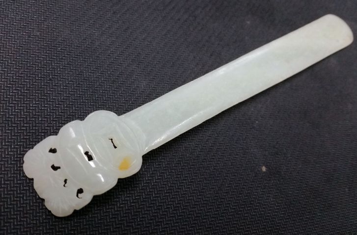 古玩玉器和田玉福在眼前發簪拍賣,當前價格958元