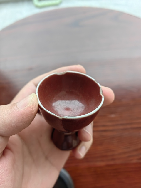 古玩陶瓷清早期霽紅釉高足杯拍賣,當前價格10000元