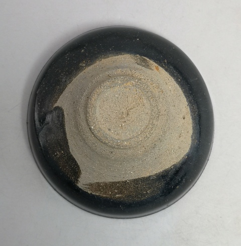 古玩陶瓷宋代建窯系烏金釉藍毫束口盞拍賣，當前價格35000元