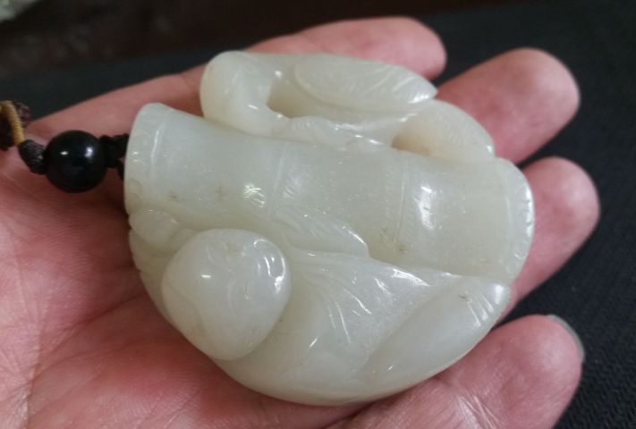 古玩玉器和田玉雕“節節高升”把件拍賣，當前價格1580元