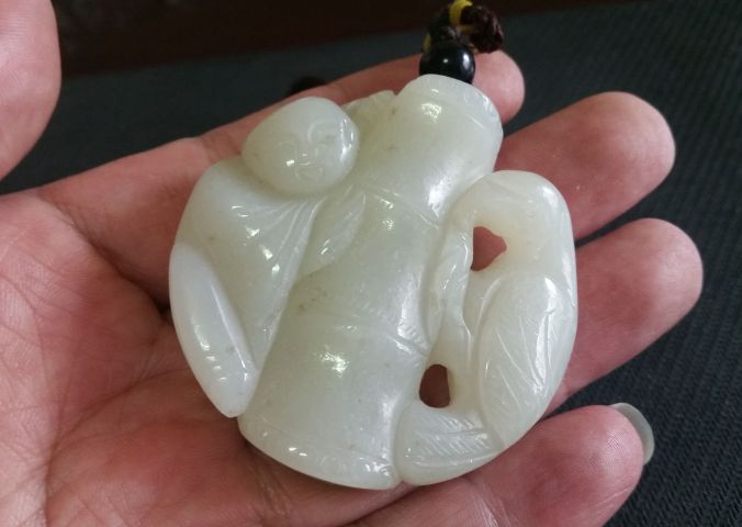 古玩玉器和田玉雕“節節高升”把件拍賣，當前價格1580元