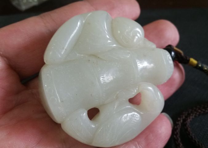 古玩玉器和田玉雕“節節高升”把件拍賣，當前價格1580元