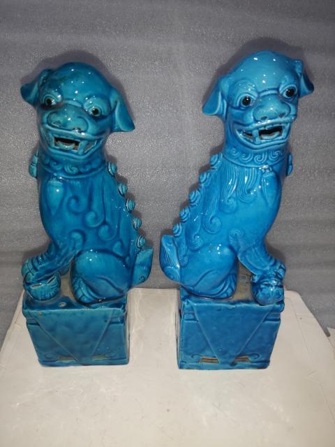 古玩陶瓷孔雀藍釉獅子擺件拍賣,當前價格988元