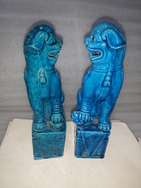 古玩陶瓷孔雀藍釉獅子擺件拍賣,當前價格988元