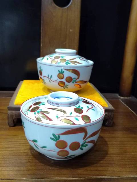 古玩陶瓷民國花卉紋彩繪描金蓋碗一對拍賣，當前價格888元