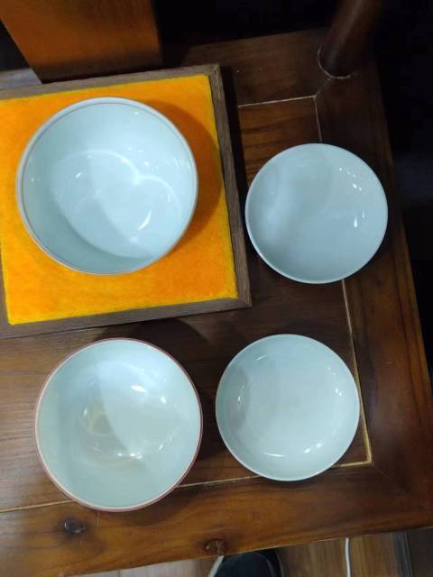 古玩陶瓷民國花卉紋彩繪描金蓋碗一對拍賣，當前價格888元