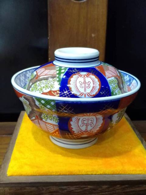 古玩陶瓷民國開窗亭臺樓閣花卉紋青花蓋碗拍賣，當前價格488元