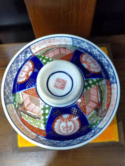 古玩陶瓷民國開窗亭臺樓閣花卉紋青花蓋碗拍賣，當前價格488元