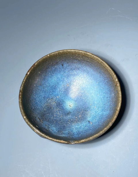 古玩陶瓷鈞窯窯變天藍釉茶盞拍賣,當前價格12888元