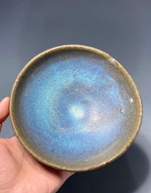 古玩陶瓷鈞窯窯變天藍釉茶盞拍賣,當前價格12888元