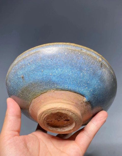 古玩陶瓷鈞窯窯變天藍釉茶盞拍賣,當前價格12888元