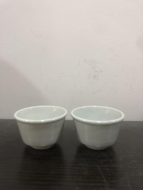 古玩陶瓷明末清初白釉杯一對拍賣,當(dāng)前價格480元