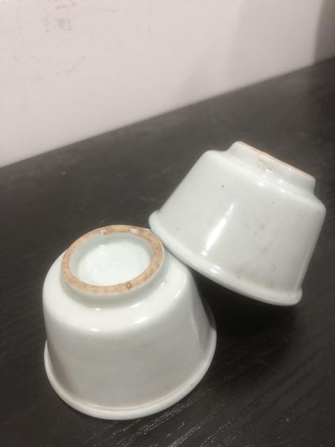 古玩陶瓷明末清初白釉杯一對拍賣,當(dāng)前價格480元
