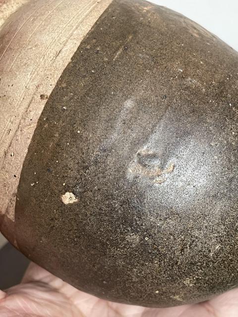 古玩陶瓷醬釉盤口瓶拍賣，當前價格3800元